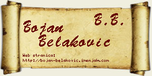 Bojan Belaković vizit kartica